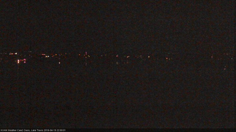 Lake Travis webcam, April 19, 2016 9:25 PM CT