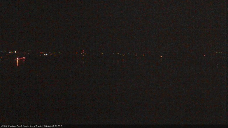 Lake Travis webcam, April 19, 2016 11:30 PM CT