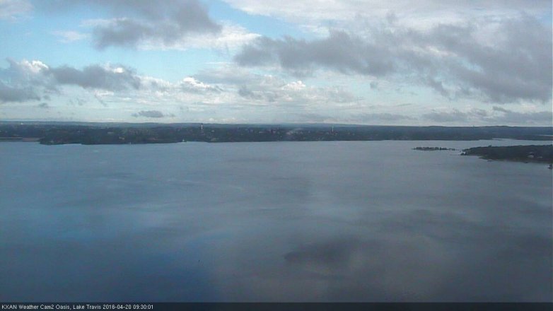 Lake Travis webcam, April 20, 2016 9:05 AM CT