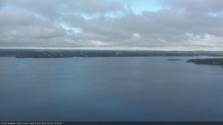Lake Travis webcam, April 20, 2016 9:55 AM CT