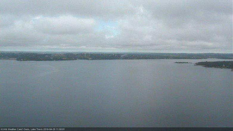 Lake Travis webcam, April 20, 2016 10:25 AM CT