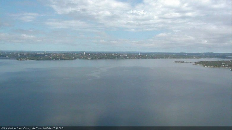 Lake Travis webcam, April 20, 2016 11:20 AM CT
