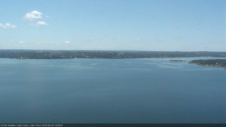 Lake Travis webcam, April 20, 2016 1:15 PM CT