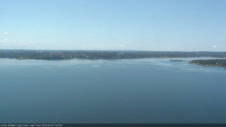 Lake Travis webcam, April 20, 2016 1:40 PM CT