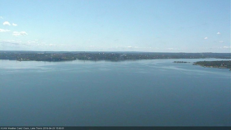 Lake Travis webcam, April 20, 2016 2:10 PM CT