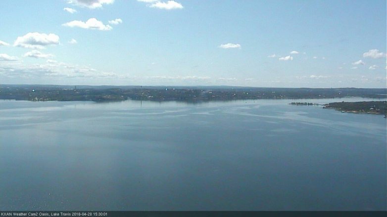 Lake Travis webcam, April 20, 2016 2:50 PM CT