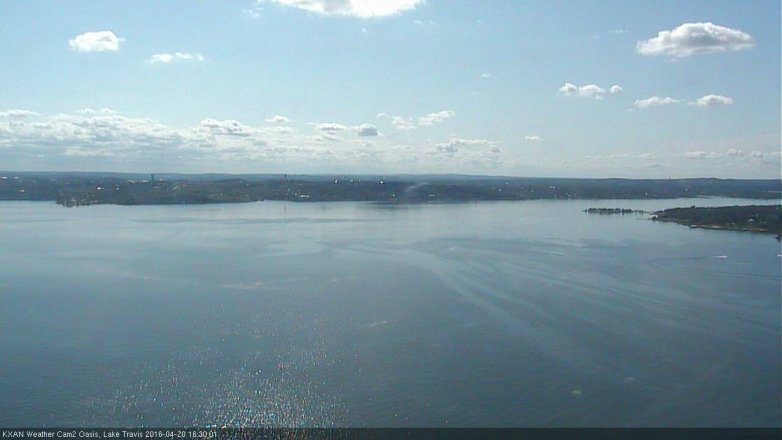 Lake Travis webcam, April 20, 2016 4:00 PM CT