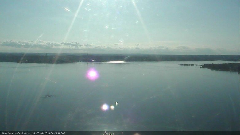 Lake Travis webcam, April 20, 2016 5:35 PM CT