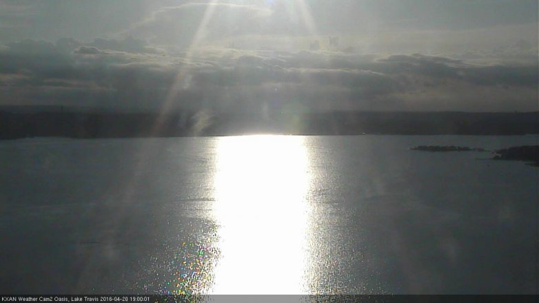 Lake Travis webcam, April 20, 2016 6:10 PM CT