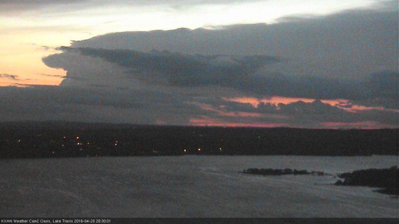 Lake Travis webcam, April 20, 2016 7:45 PM CT