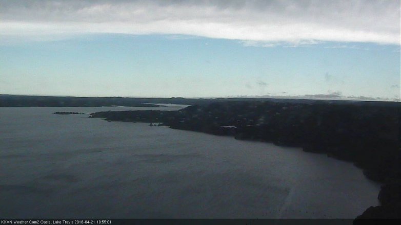 Lake Travis webcam, April 21, 2016 10:10 AM CT