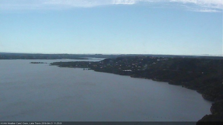 Lake Travis webcam, April 21, 2016 10:40 AM CT