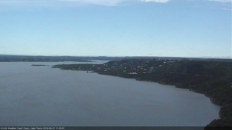 Lake Travis webcam, April 21, 2016 10:45 AM CT