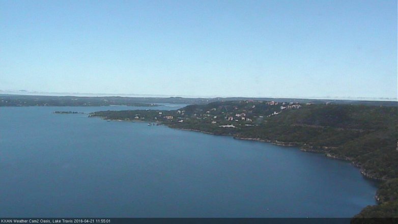 Lake Travis webcam, April 21, 2016 11:05 AM CT