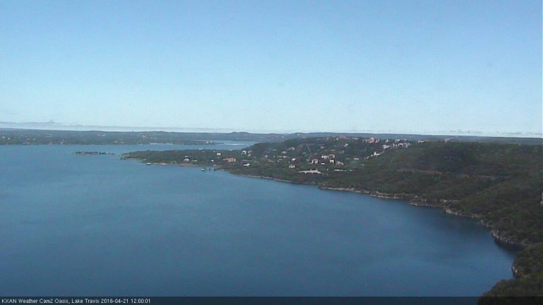 Lake Travis webcam, April 21, 2016 11:15 AM CT