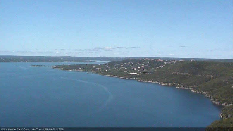 Lake Travis webcam, April 21, 2016 12:20 PM CT