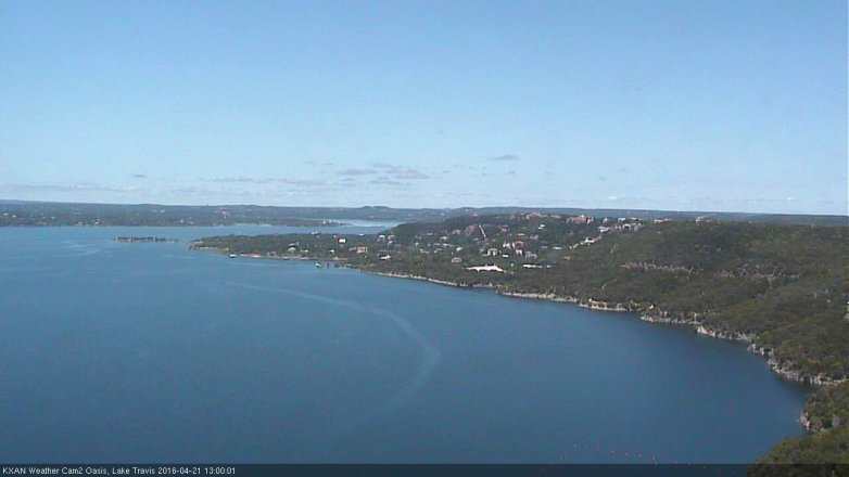 Lake Travis webcam, April 21, 2016 12:30 PM CT