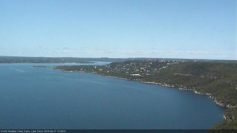 Lake Travis webcam, April 21, 2016 12:45 PM CT