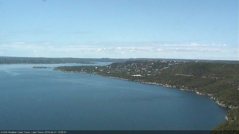 Lake Travis webcam, April 21, 2016 1:05 PM CT