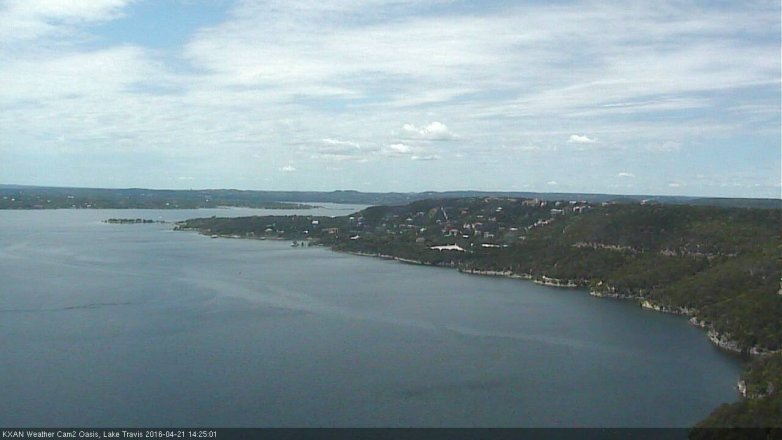 Lake Travis webcam, April 21, 2016 1:40 PM CT