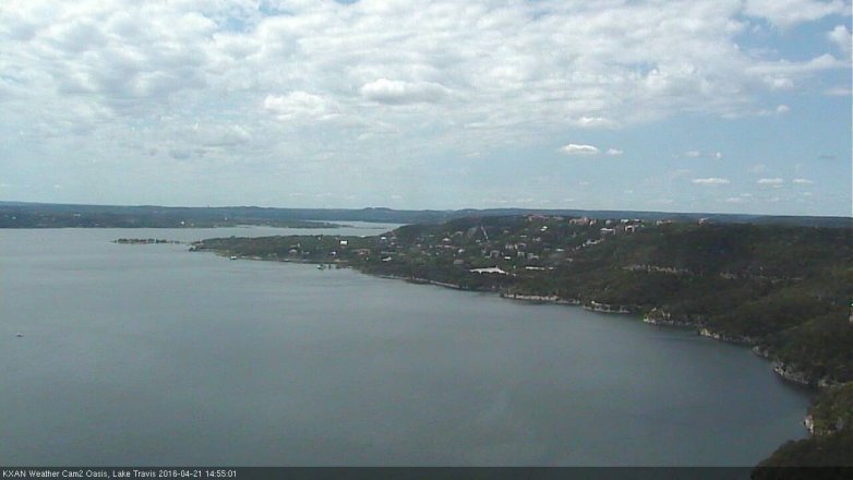 Lake Travis webcam, April 21, 2016 2:25 PM CT