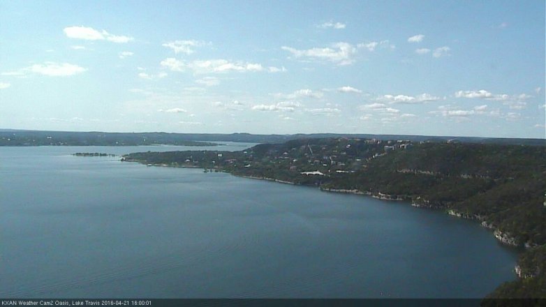 Lake Travis webcam, April 21, 2016 3:05 PM CT