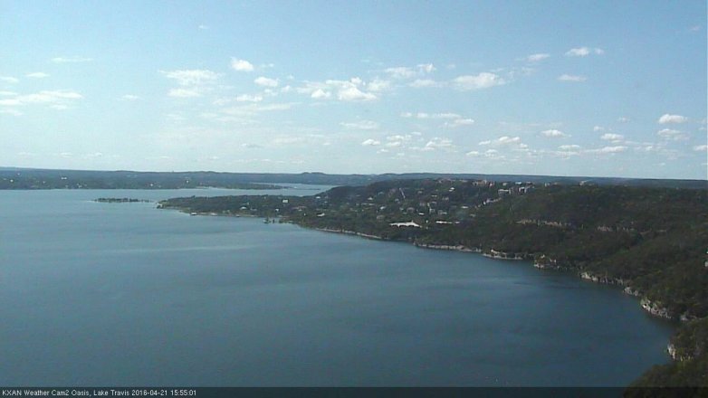 Lake Travis webcam, April 21, 2016 3:30 PM CT