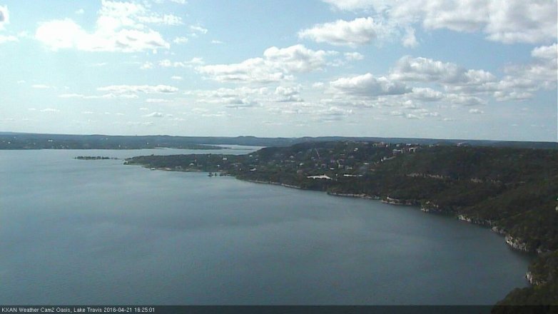Lake Travis webcam, April 21, 2016 3:35 PM CT