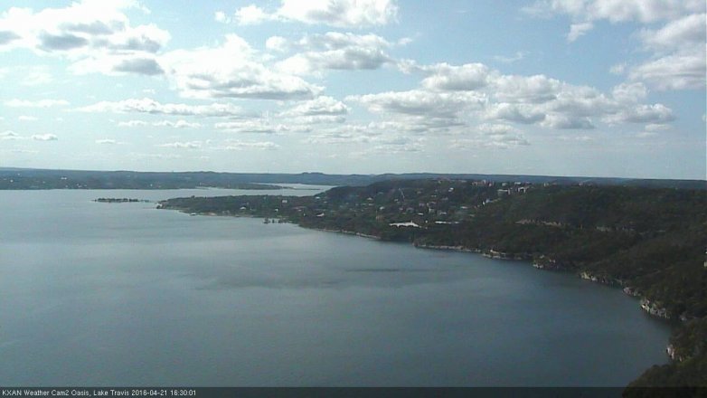 Lake Travis webcam, April 21, 2016 4:00 PM CT