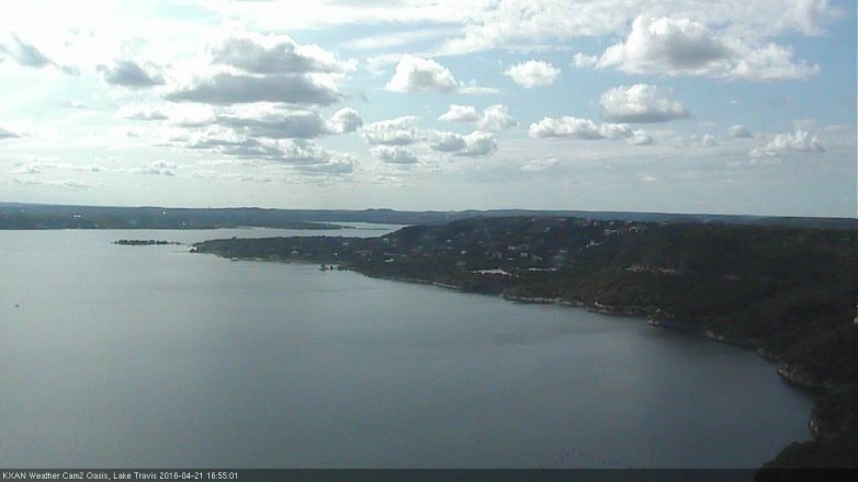 Lake Travis webcam, April 21, 2016 4:20 PM CT
