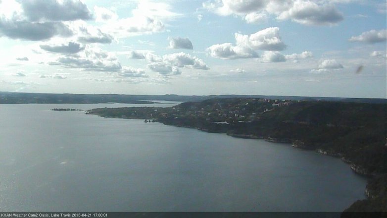 Lake Travis webcam, April 21, 2016 4:30 PM CT