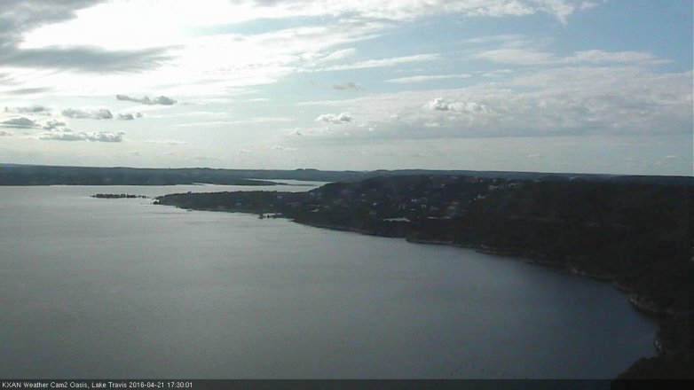 Lake Travis webcam, April 21, 2016 4:45 PM CT