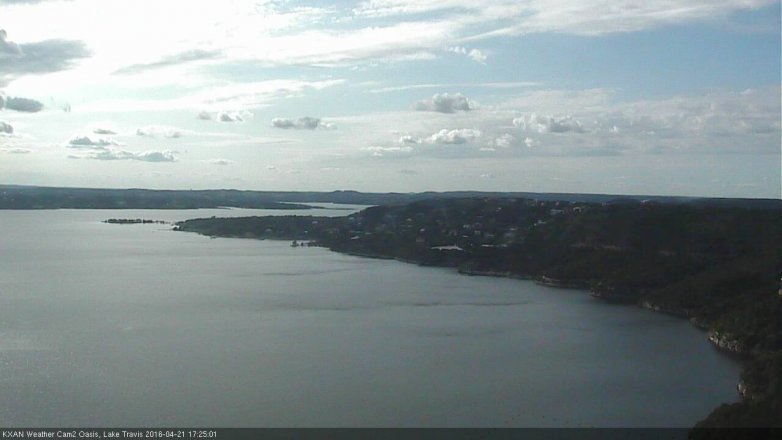 Lake Travis webcam, April 21, 2016 4:50 PM CT