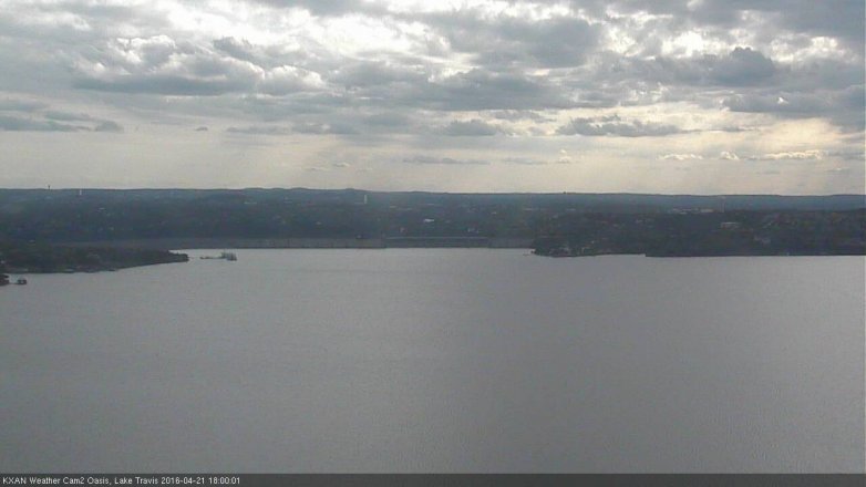 Lake Travis webcam, April 21, 2016 5:35 PM CT