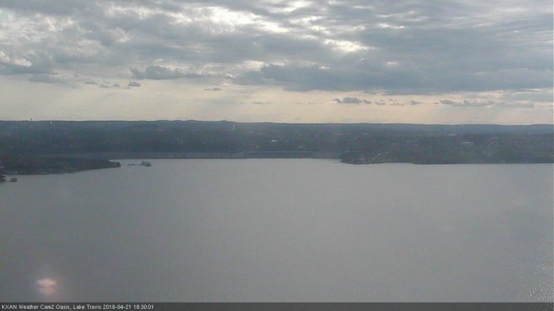 Lake Travis webcam, April 21, 2016 5:40 PM CT