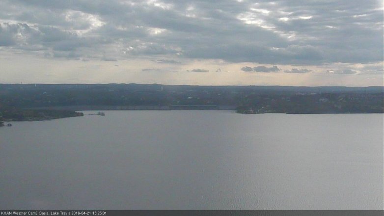 Lake Travis webcam, April 21, 2016 6:00 PM CT