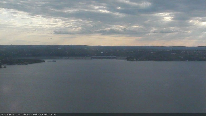 Lake Travis webcam, April 21, 2016 6:05 PM CT