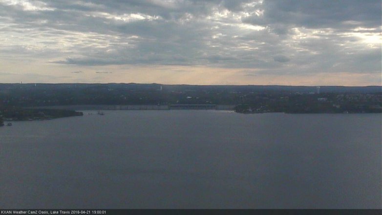 Lake Travis webcam, April 21, 2016 6:10 PM CT