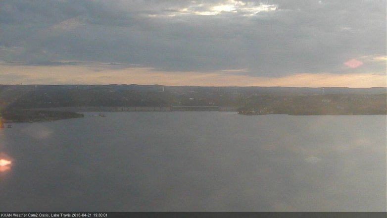 Lake Travis webcam, April 21, 2016 6:40 PM CT