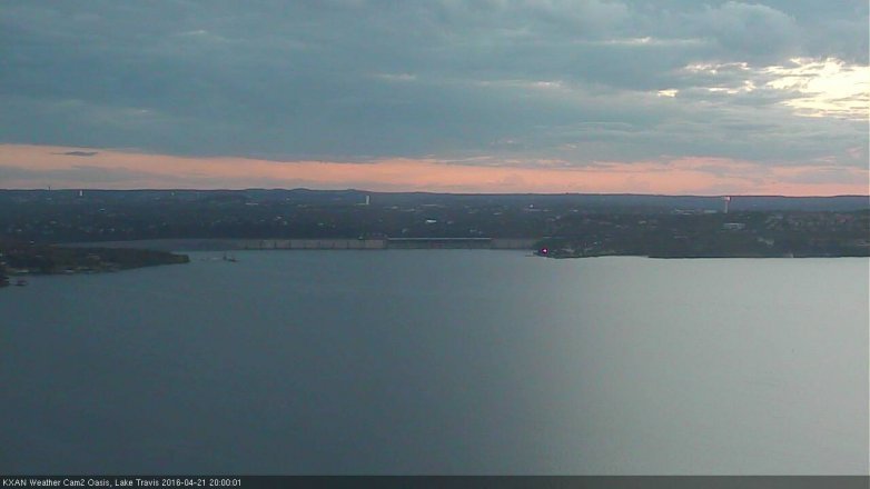 Lake Travis webcam, April 21, 2016 7:10 PM CT
