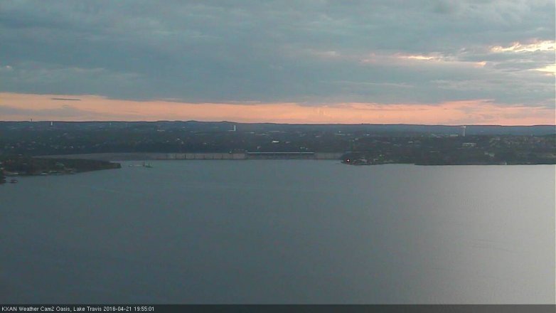 Lake Travis webcam, April 21, 2016 7:20 PM CT