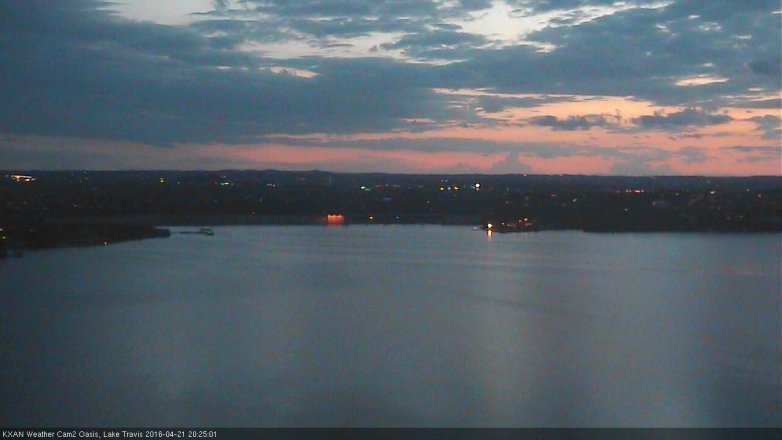 Lake Travis webcam, April 21, 2016 7:40 PM CT
