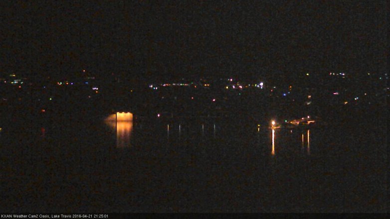 Lake Travis webcam, April 21, 2016 8:50 PM CT