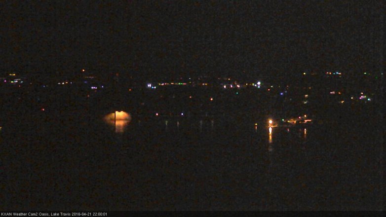 Lake Travis webcam, April 21, 2016 9:20 PM CT