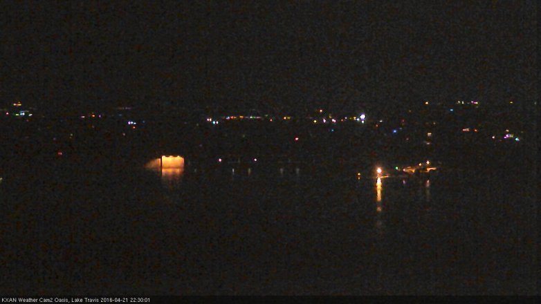 Lake Travis webcam, April 21, 2016 9:45 PM CT