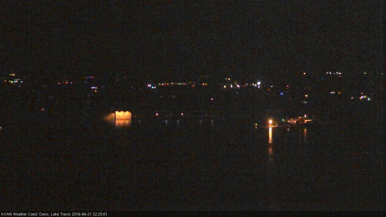 Lake Travis webcam, April 21, 2016 9:50 PM CT