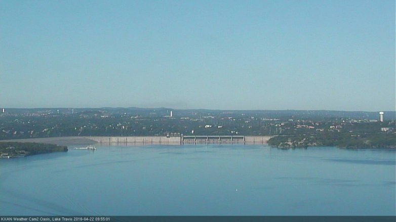 Lake Travis webcam, April 22, 2016 9:05 AM CT