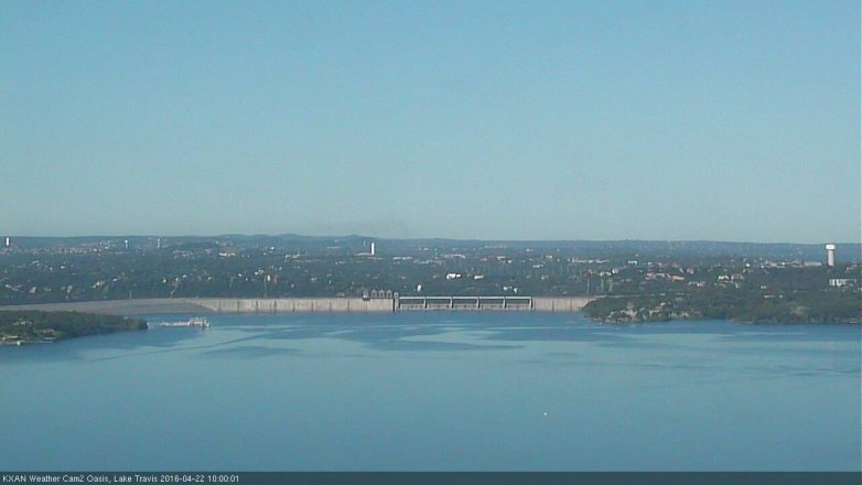 Lake Travis webcam, April 22, 2016 9:10 AM CT