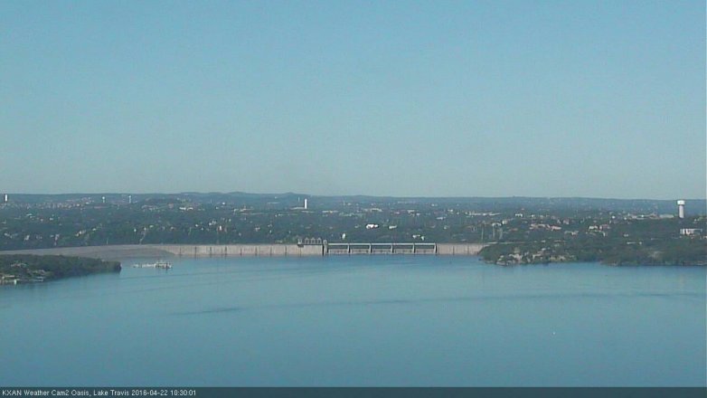 Lake Travis webcam, April 22, 2016 9:40 AM CT