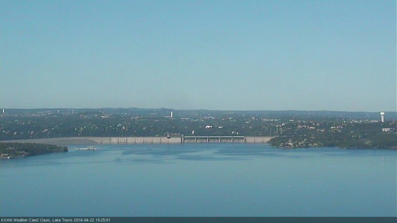 Lake Travis webcam, April 22, 2016 9:55 AM CT